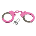 Pink Manganese Double Lock Handcuffs w/ Pouch